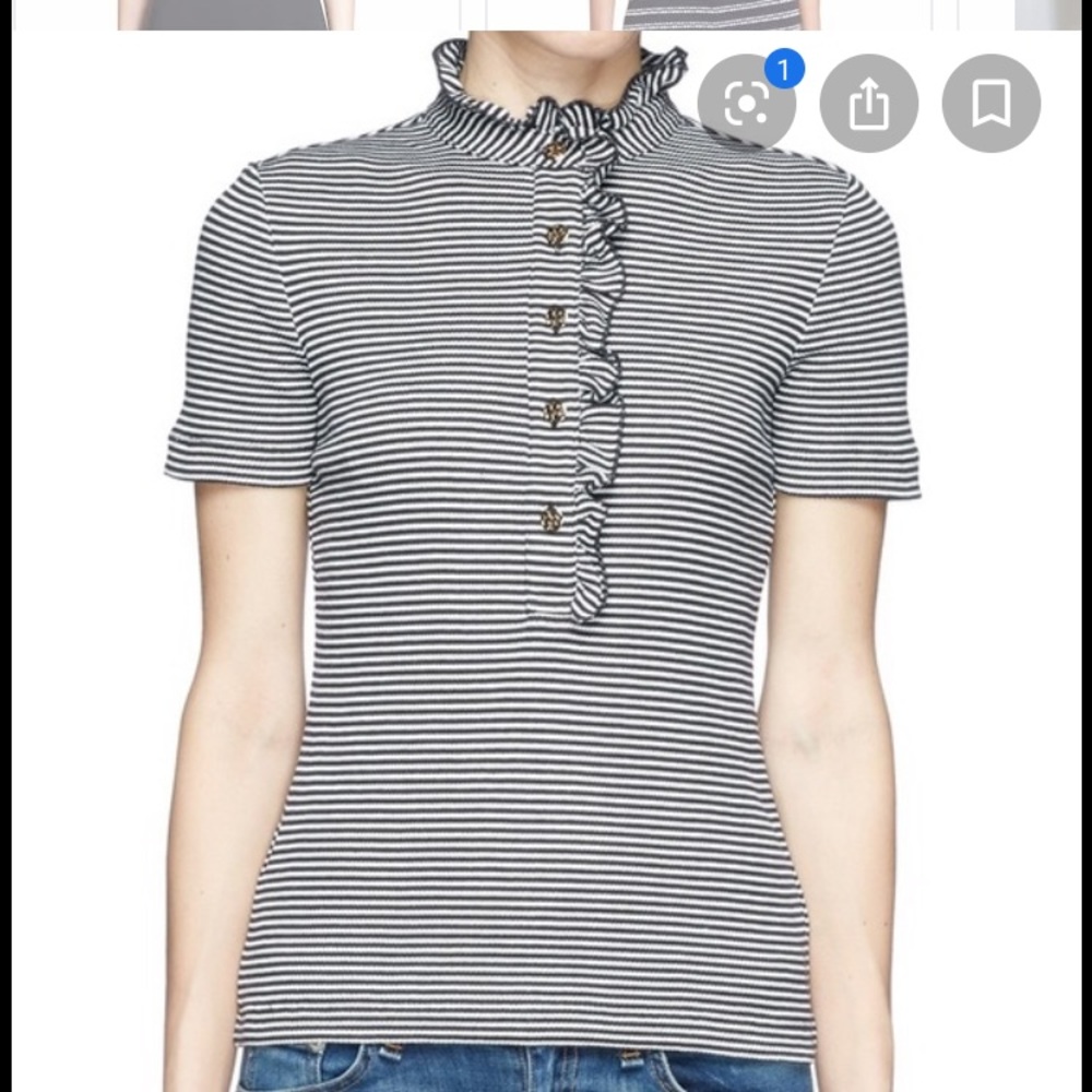 NEW Tory Burch Lidia Polo Navy/White